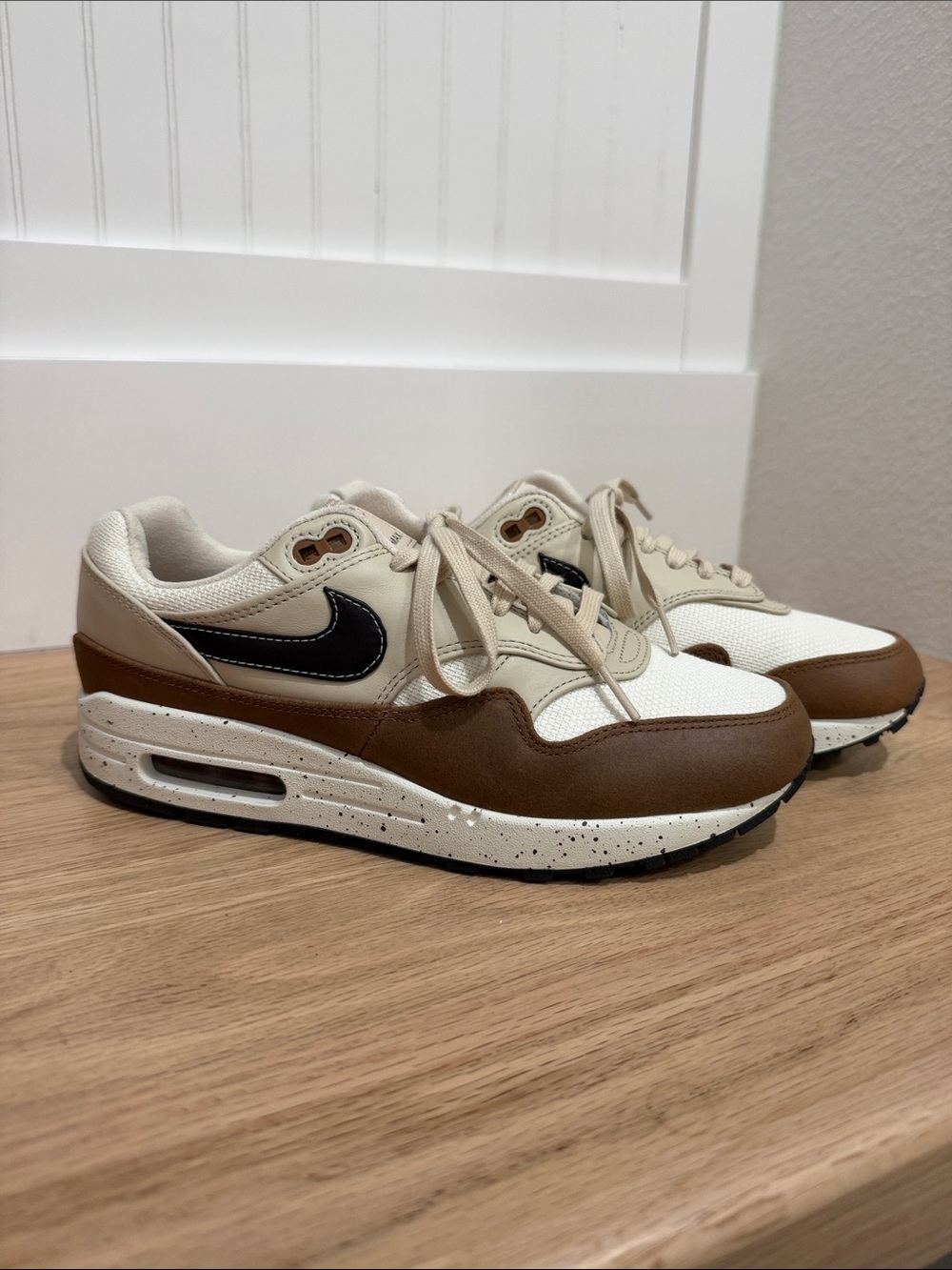 Nike Women’s Air Max 1 Low-Top Sneakers in Brown, Cream and Black